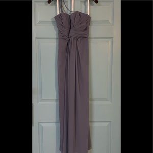 David’s Bridal Steel Blue Bridesmaid Dress size 2
